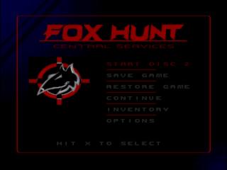 Fox Hunt title screen for Playstation